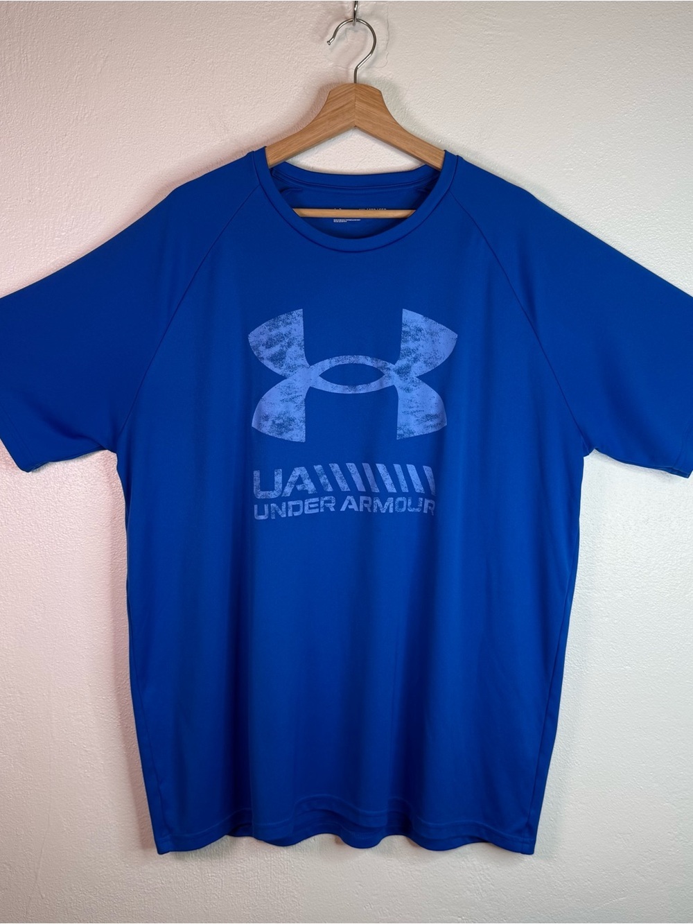 Under Armour Shirt Mens Blue Heat Gear Loose Dry Dit Short Sleeve Tee Size 2XL